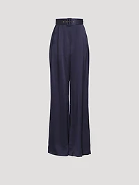 Silk Wide-Leg Trousers