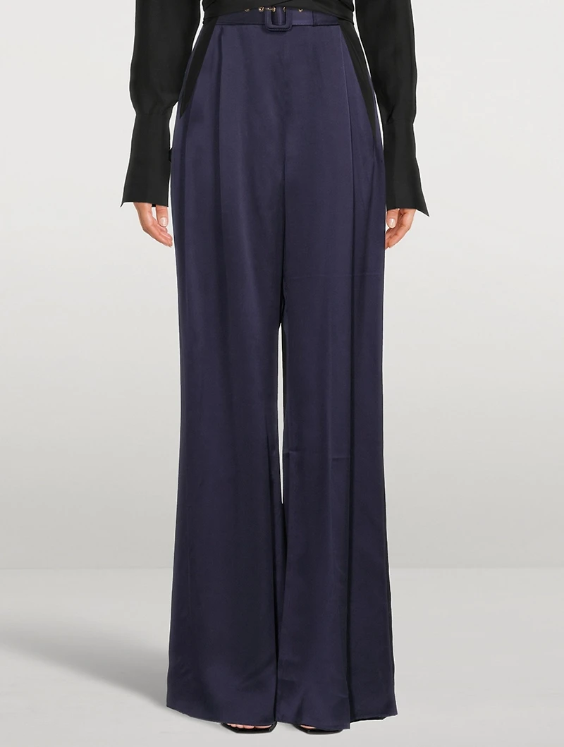 Silk Wide-Leg Trousers