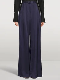 Silk Wide-Leg Trousers