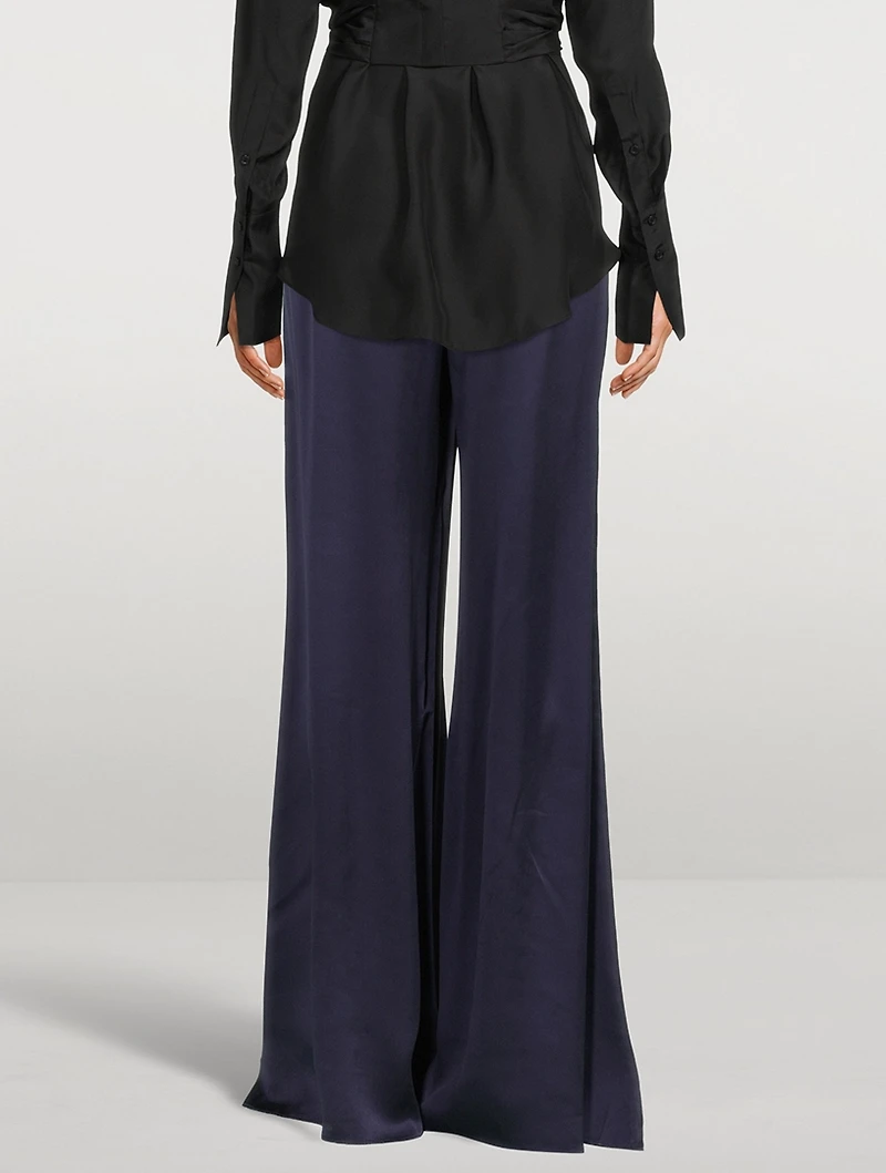 Silk Wide-Leg Trousers