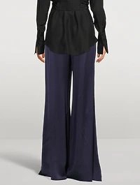 Silk Wide-Leg Trousers