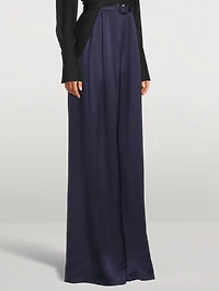 Silk Wide-Leg Trousers