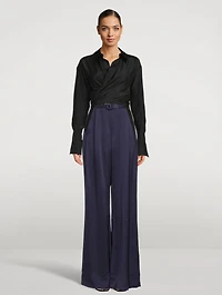 Silk Wide-Leg Trousers
