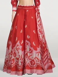 High Tide Maxi Skirt Sailboat Print