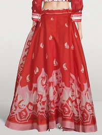 High Tide Maxi Skirt Sailboat Print