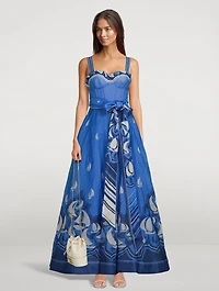 High Tide Eyelet Maxi Dress Sailboat Print
