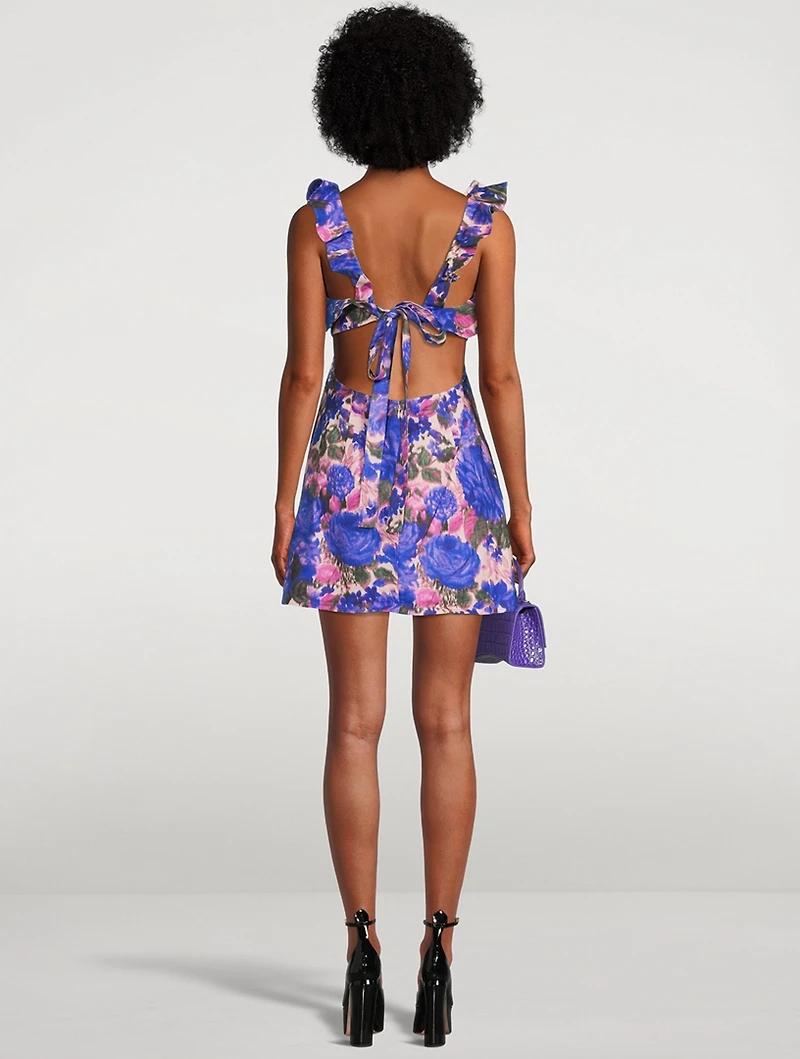 High Tide Frilled Mini Dress Floral Print