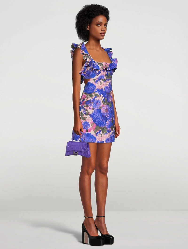 High Tide Frilled Mini Dress Floral Print