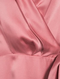 Silk Wrap Midi Dress
