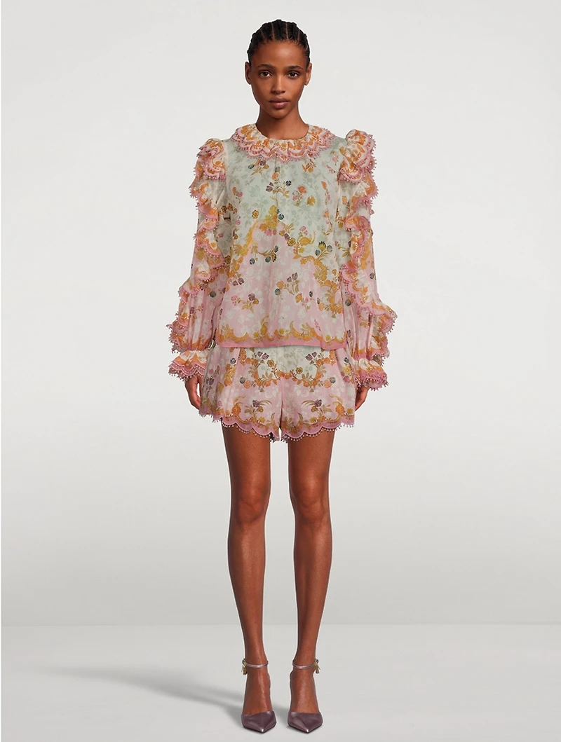 Laurel Frill Blouse Floral Print