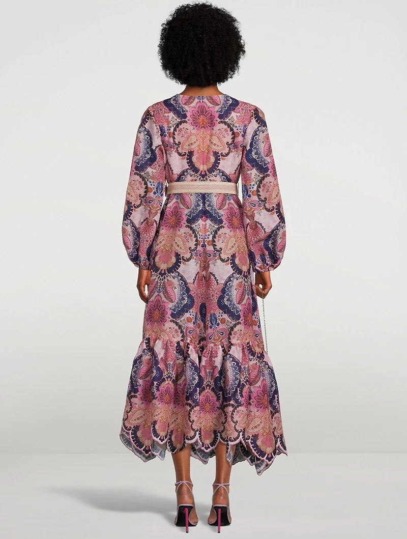 Laurel Embroidered Midi Dress Floral Print