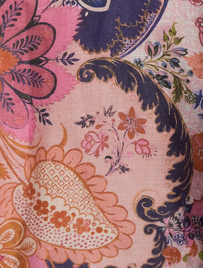Laurel Embroidered Midi Dress Floral Print