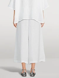 Linen Flared Cropped Pants