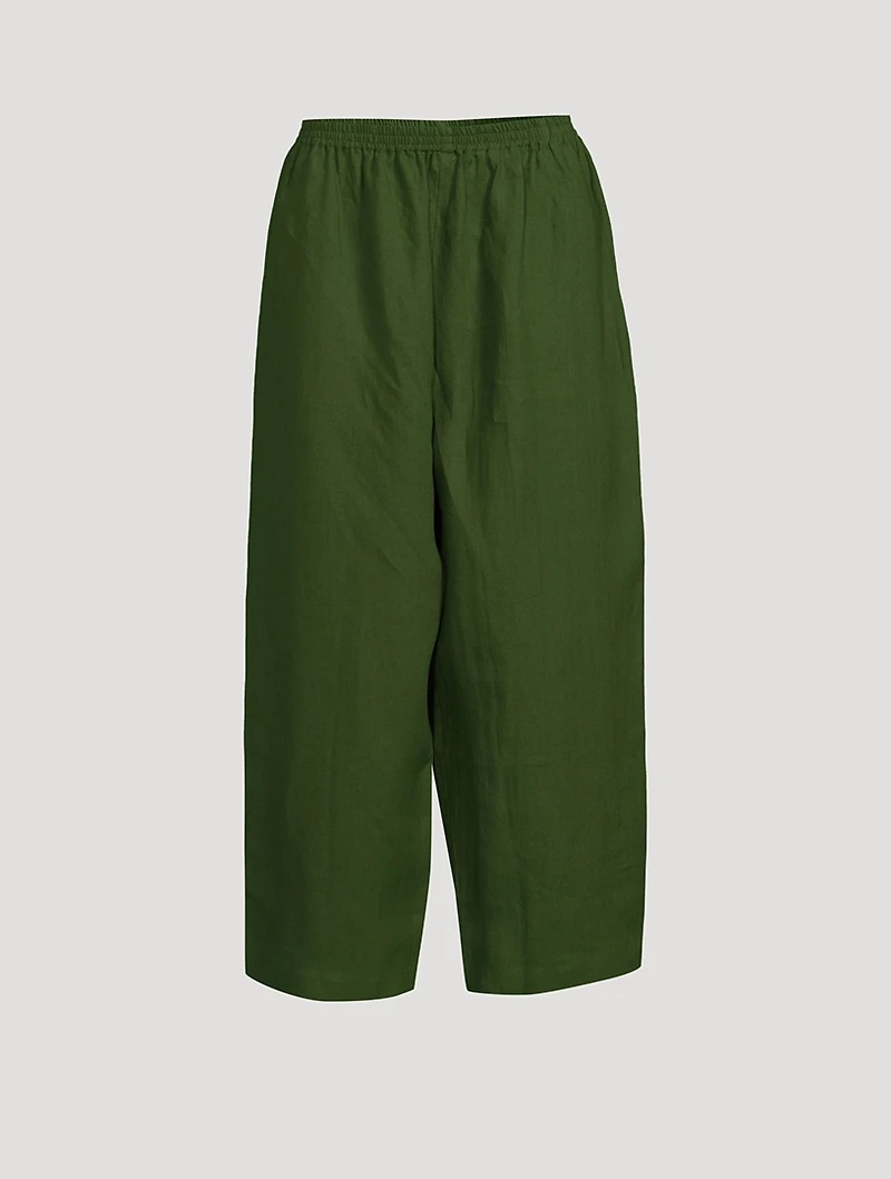 Japanese Wide-Leg Linen Pants