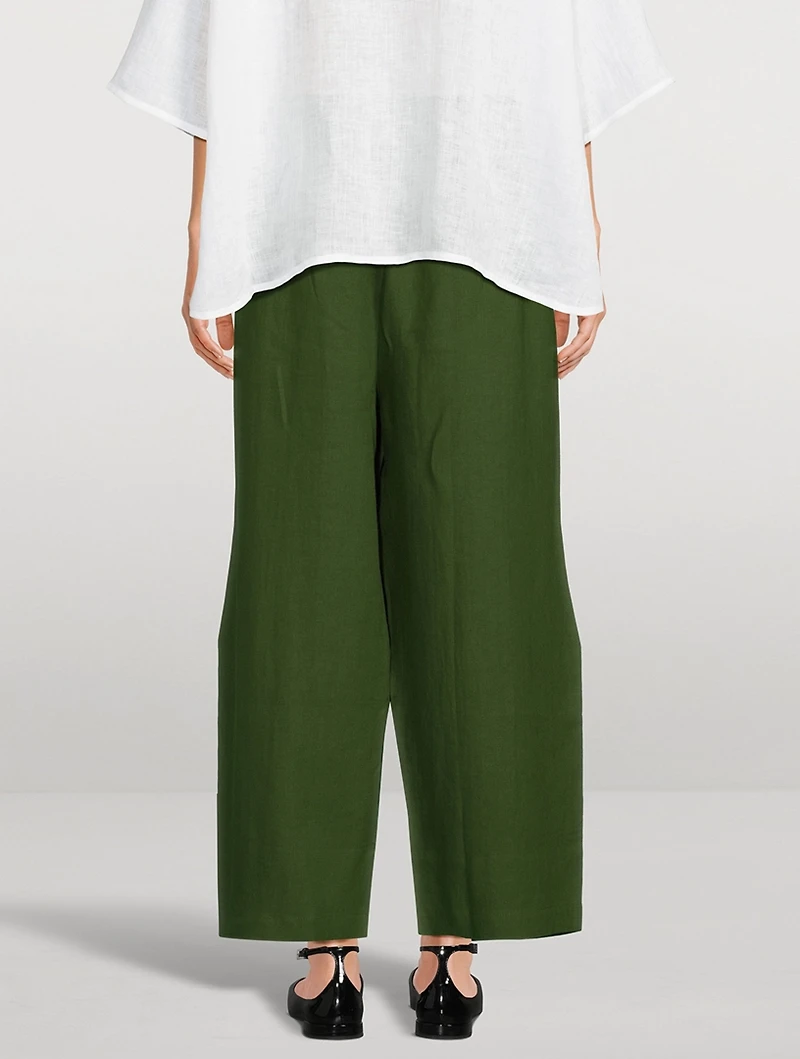Japanese Wide-Leg Linen Pants