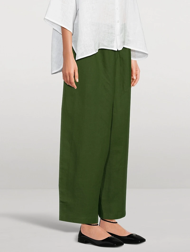 Japanese Wide-Leg Linen Pants