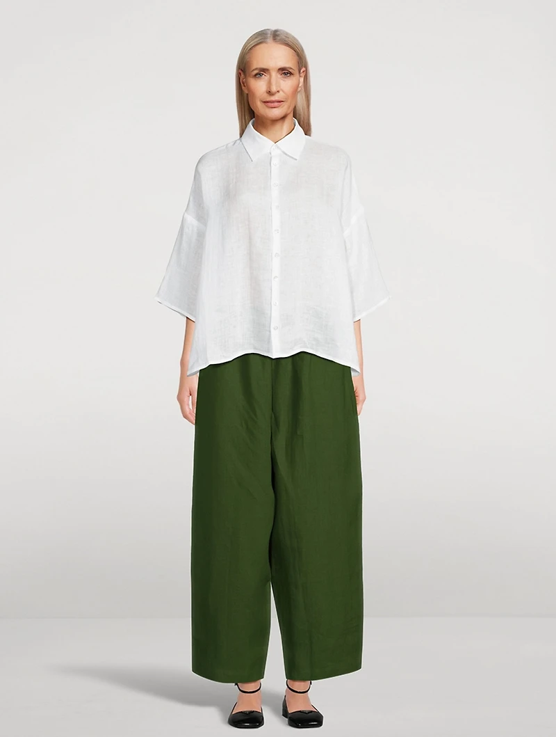 Japanese Wide-Leg Linen Pants