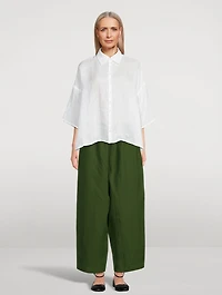 Japanese Wide-Leg Linen Pants