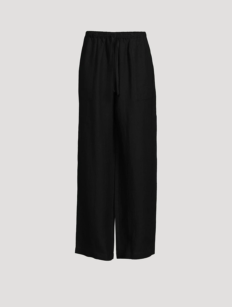 Wide-Leg Linen Trousers