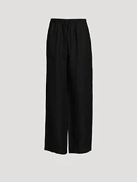 Wide-Leg Linen Trousers