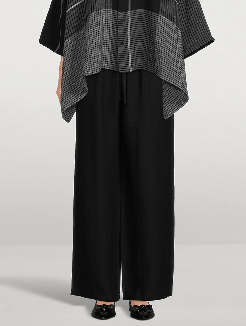 Wide-Leg Linen Trousers