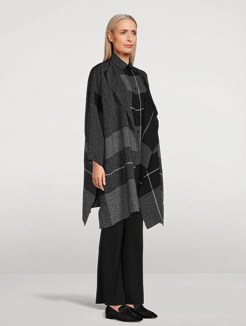 Linen Jacket Check Print