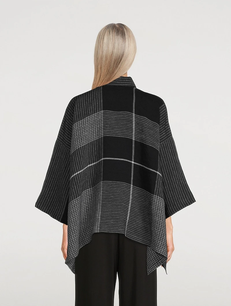 Linen Shirt Check Print