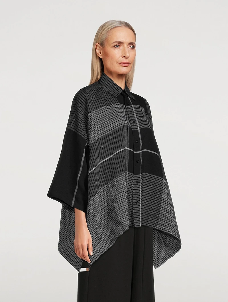 Linen Shirt Check Print