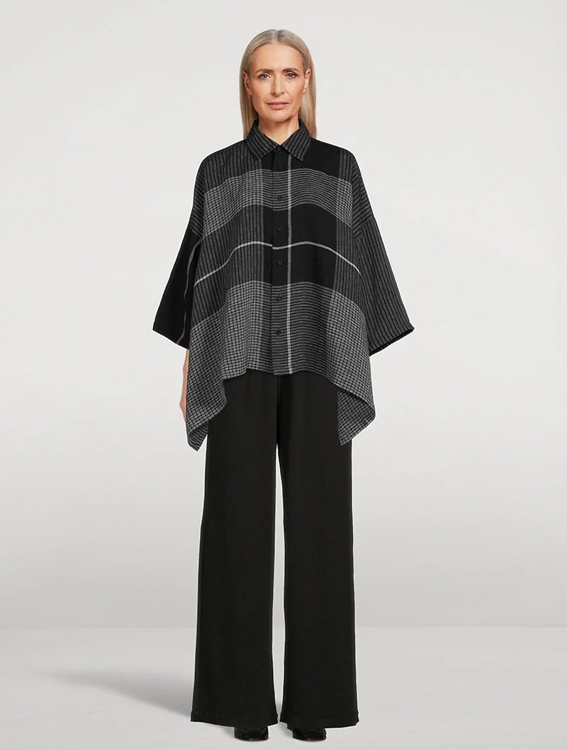 Linen Shirt Check Print
