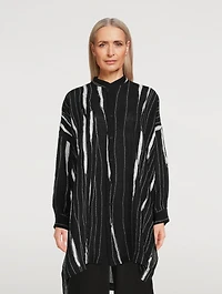 Collarless Linen Shirt