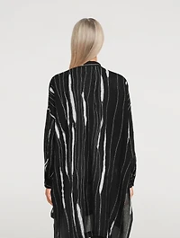 Collarless Linen Shirt