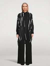 Collarless Linen Shirt