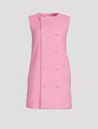 Double-Breasted Bouclé Shift Dress