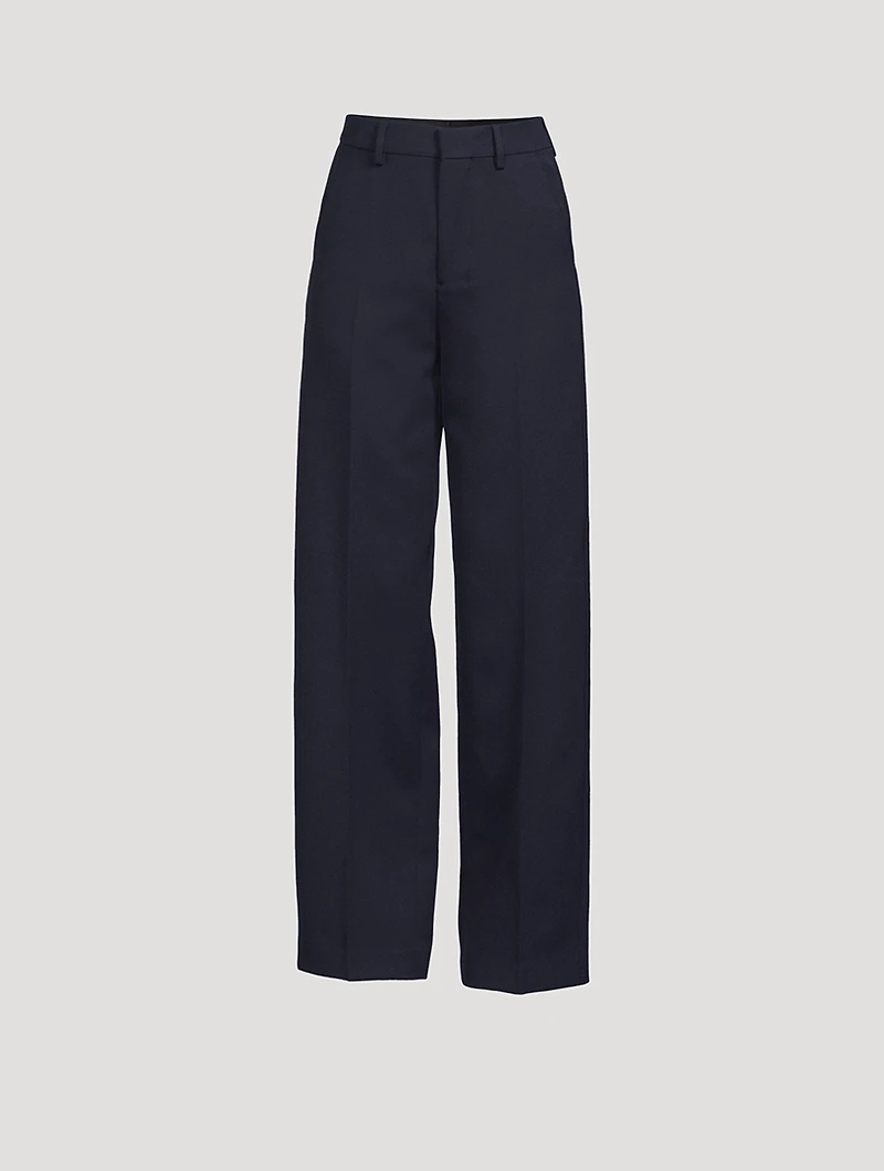 Wide-Leg Wool Trousers
