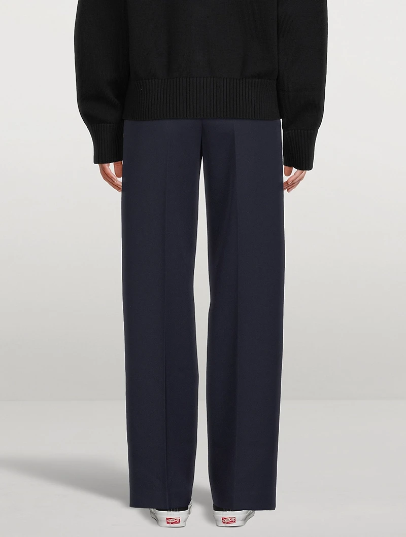 Wide-Leg Wool Trousers