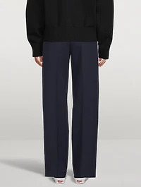 Wide-Leg Wool Trousers