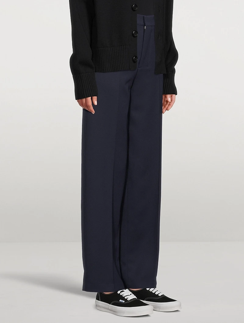 Wide-Leg Wool Trousers