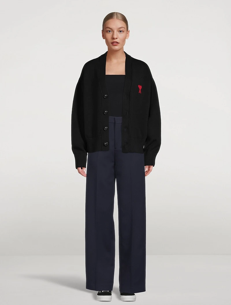 Wide-Leg Wool Trousers