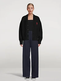 Wide-Leg Wool Trousers