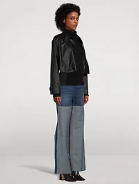 Cropped Faux Leather Jacket