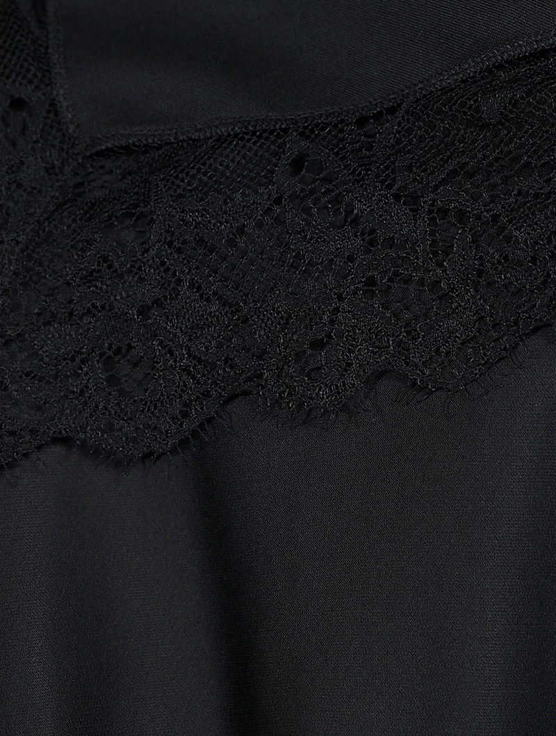 Long Spliced Turtleneck Dress