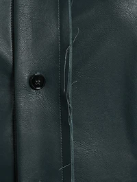 Faux Leather Shirt Dress