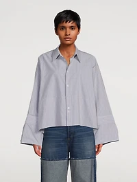 Cropped Shirt Striped Print