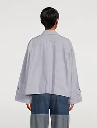 Cropped Shirt Striped Print