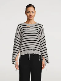 Striped Distressed Sweater