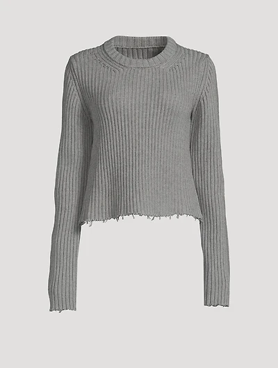 Distressed Crewneck Sweater