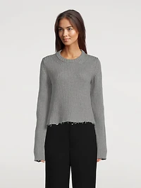 Distressed Crewneck Sweater