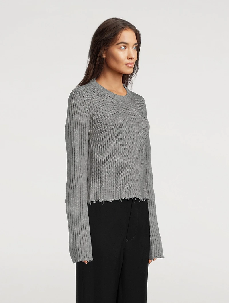Distressed Crewneck Sweater