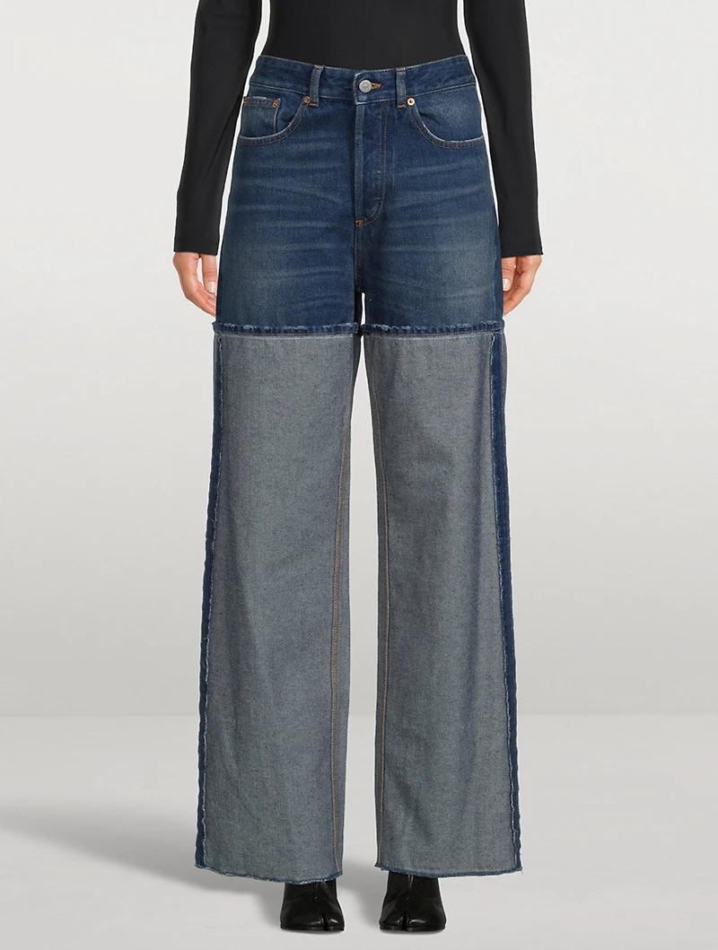 Reverse Seam Wide-Leg Jeans