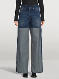 Reverse Seam Wide-Leg Jeans